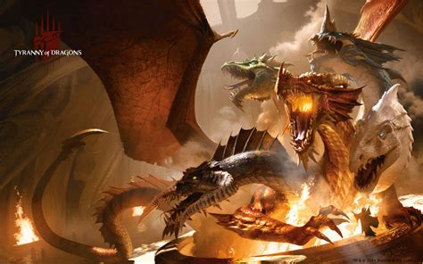 Download Gaze Upon The Fearsome Five Headed Dragon Of Dnd Wallpaper