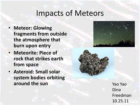 Ppt Impacts Of Meteors Powerpoint Presentation Free Download Id