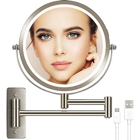 Amazon VESAUR 9 Rechargeable Wall Mounted Makeup Mirror 1X 10X