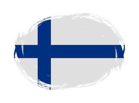 Premium Photo Finland Flag In Rounded Stroke Brush Background