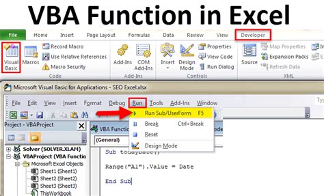 VBA Function In Excel How To Use VBA Function In Excel With Examples