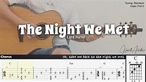 The Night We Met - Lord Huron | Fingerstyle Guitar | TAB + Chords ...