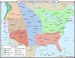 Native American Cultures 1500s Map | Maps.com.com