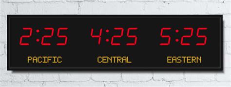 Time Zone Clocks LED Digital Wall Clocks From Digital Display Systems