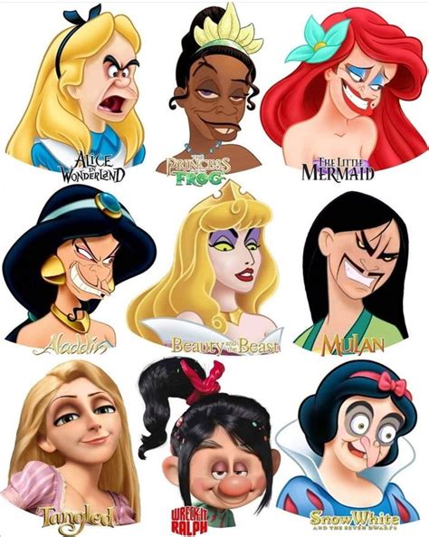 Disney Princesses Faceswaped With Their Villains Funny Disney