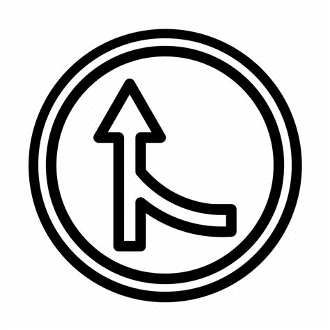 Merging Merge Sign Road Traffic Sign Icon Download On Iconfinder