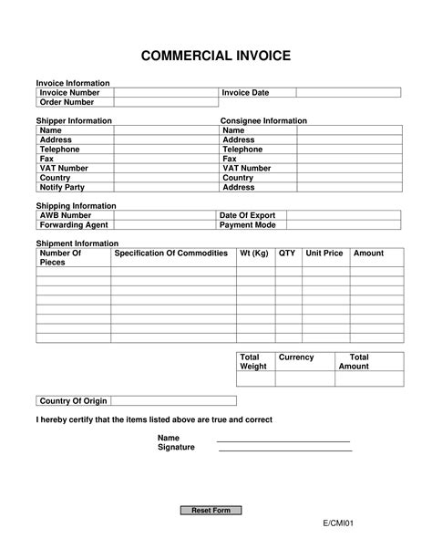 Commercial Invoice Examples 7 Pdf Examples