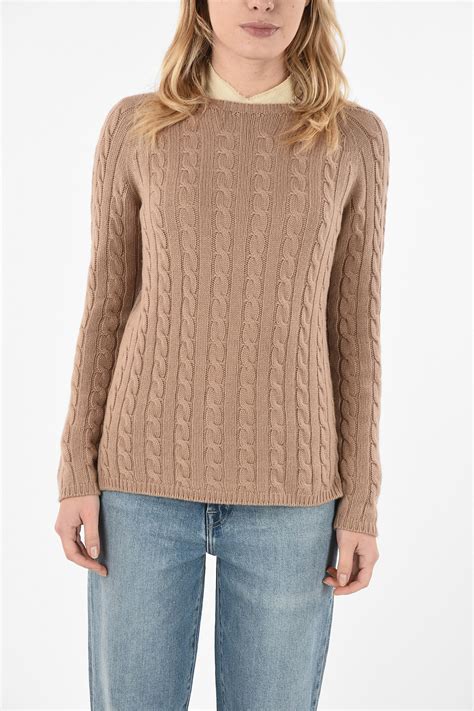 Max Mara S Cashmere Cable Knit Sweater Women Glamood Outlet