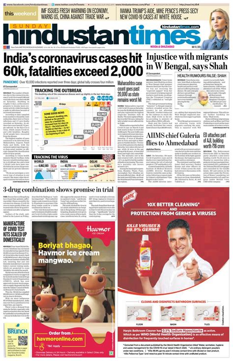 Hindustan Times Noida May 10 2020 Newspaper Get Your Digital