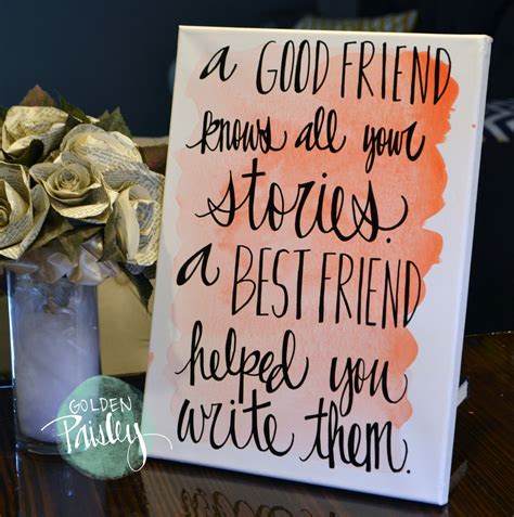 Memorable gifts to give your best friend. Watercolor Quote Art Bridesmaid Gift "A Best Friend"
