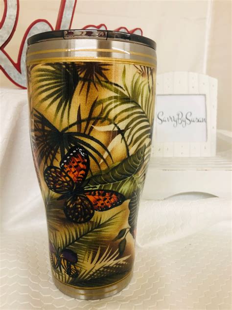 Butterfly Epoxy Stainless Steel Tumbler 30 Ounces Etsy