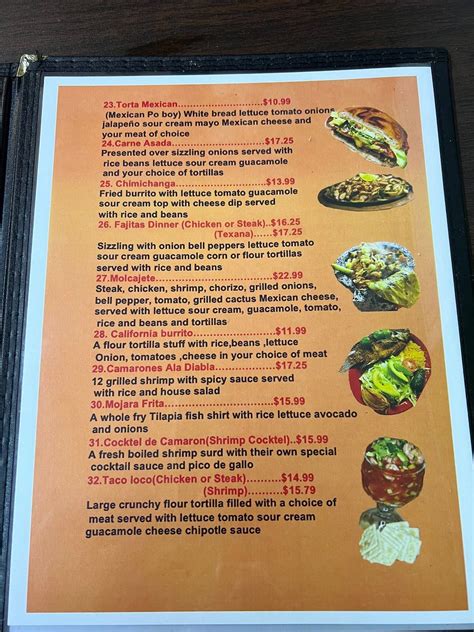 Menu at Taqueria los Sánchez restaurant, Lake Charles