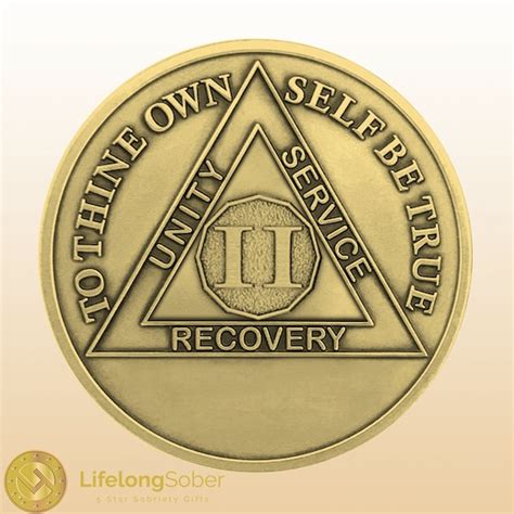 2 Year Sobriety Coin Antique Bronze Sober Medallion With Etsy