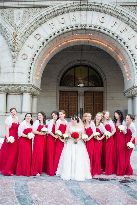 Red Bridesmaid Dresses With White Shawls For My Winter Wedding Red