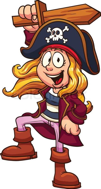 Cartoon Pirate Girl Vector Clip Art Stock Vector Colourbox