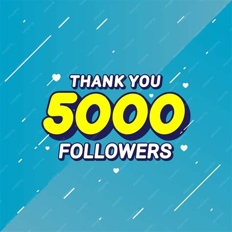 Premium Vector Thank You 5000 Followers Congratulation Banner