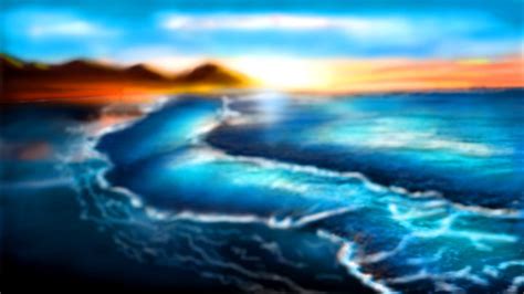 Ocean At Sunset Sacred Resonance Art Digital Art Landscapes