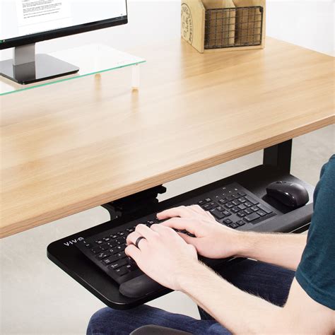 Vivo Adjustable Under Desk Keyboard Mouse Sliding Tray Mount And Spacer