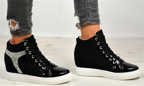 Womens Studded High Top Trainers Groupon Goods