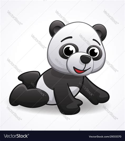 Cartoon Panda Infant Crawling Royalty Free Vector Image