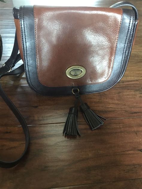 Tignanello Vintage Leather Saddle Bag Crossbody Ebay