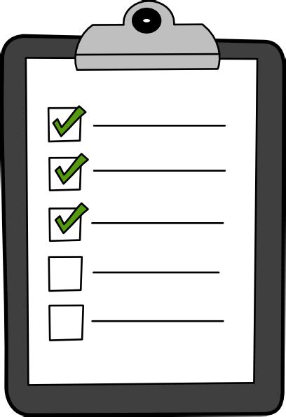 Clipboard Checklist Clipart Clip Art Library Png Clipartix