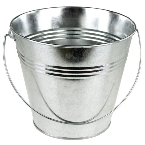 Metal Pail Bucket Party Favor 7 Inch Silver