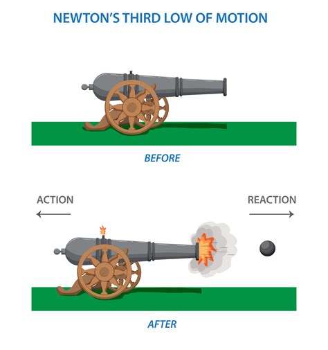 Newton Third Law Of Motion Infographic Diagram Showing Action Reaction