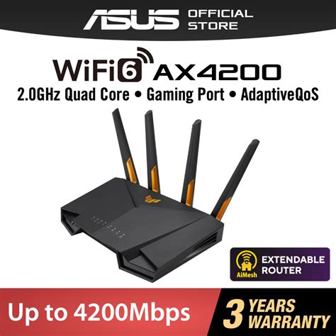 Asus Tuf Ax Wifi Ax Tuf Gaming Wireless Router Dual Band Game Booster Strong Coverage