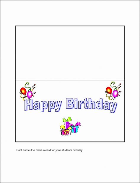 Microsoft Word Birthday Card Template Addictionary