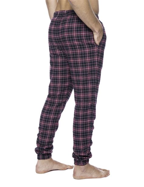 Mens 100 Cotton Flannel Jogger Lounge Pants Noble Mount