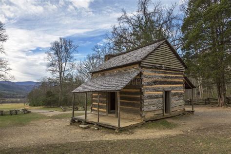Historic Smoky Mountains Cabin Cades Cove Tennessee Stock Image