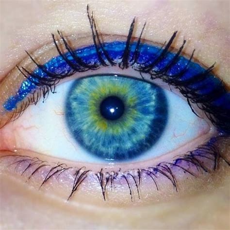 Central Heterochromia And A Daqrk Blue Limbal Ring Blue Green Blue And