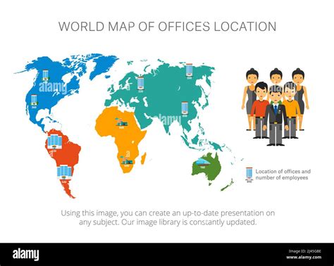 Map Infographics With Pointers World Map Location Chart Template