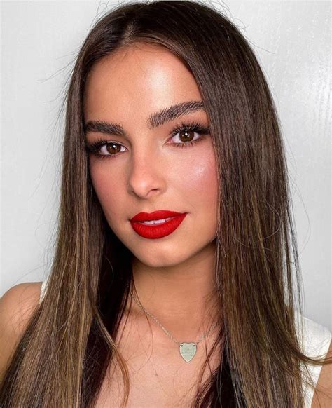 Addison Rae On Instagram Write A Caption Red Lips Makeup Look