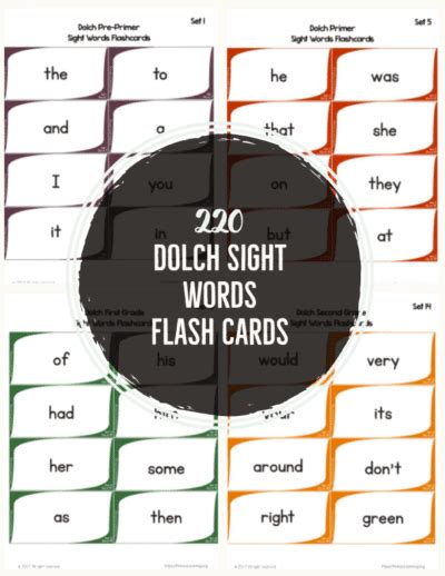 Free Dolch Sight Words Flash Cards Free Homeschool Deals