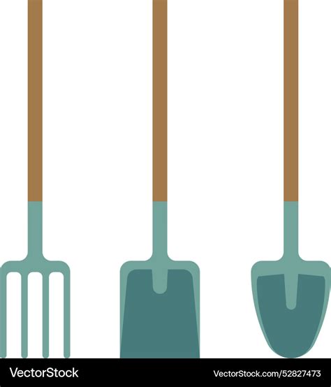 Gardening Tools Color Icon Shovel And Hayfork Vector Image