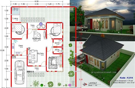 Ajiibbb desain rumah 7x10 meter minimalis dilahan hook 3 kamar ruang keluarga home design. Gambar Desain Rumah Type 75 Minimalis | Jasa Desain Rumah