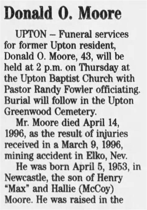 Donald O. Moore (1953-1996) - Mémorial Find a Grave