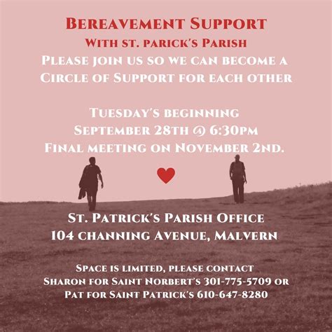 Bereavement Group At St Pats In Malvern St Norbert Parish