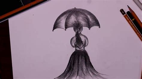 Girl Holding Umbrella Drawing At Getdrawings Free Download