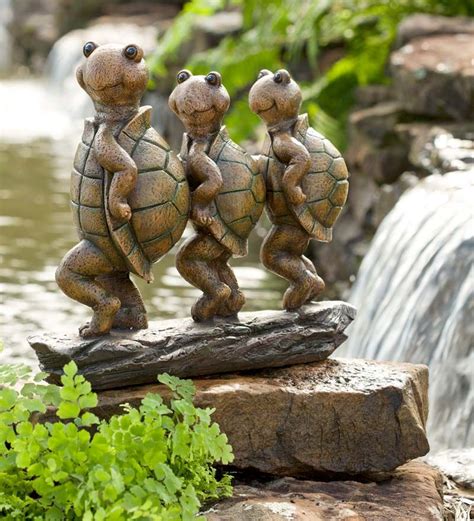 Can Can Turtles Garden Sculpture In Garden Sculptures Turtle Decor