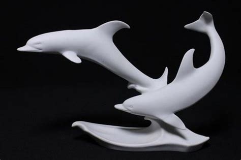 Kaiser Porcelain Dolphin Duo Figure Bisque Ceramics