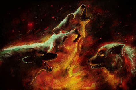 Fire Wolf Vs Ice Wolf Wallpapers Wallpaper Cave