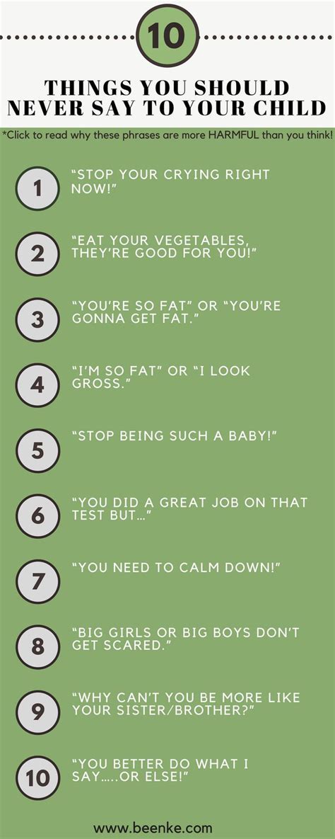 10 Things You Should Never Say To Your Child Good