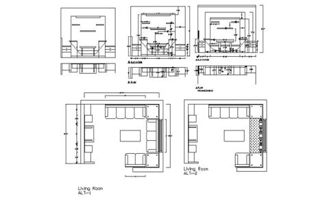 living room elevation  plan cad drawing details dwg file