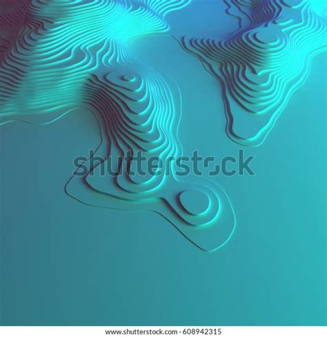 3d Topographic Map Background Concept Topo Stock Illustration 608942315