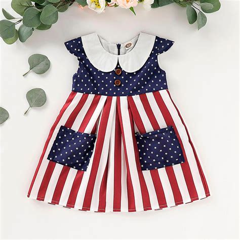 Muqgew Girls Dress Toddler Baby Girls 4th Of July Stars And Striped