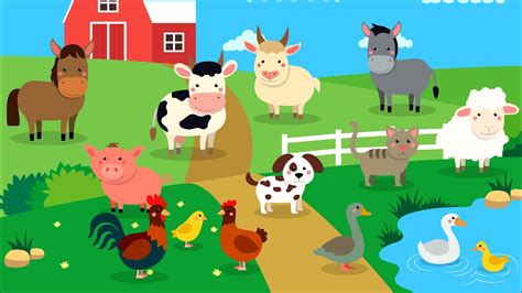 Learn Farm Animals For Kids Farm Animals Names And Sounds Youtube