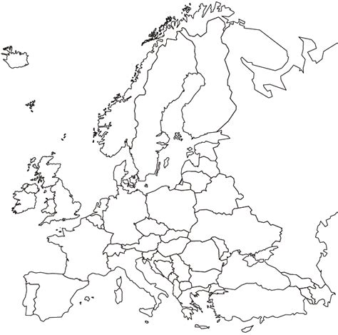 Maphill is more than just a map gallery. Outline Map of Europe - Worldatlas.com
